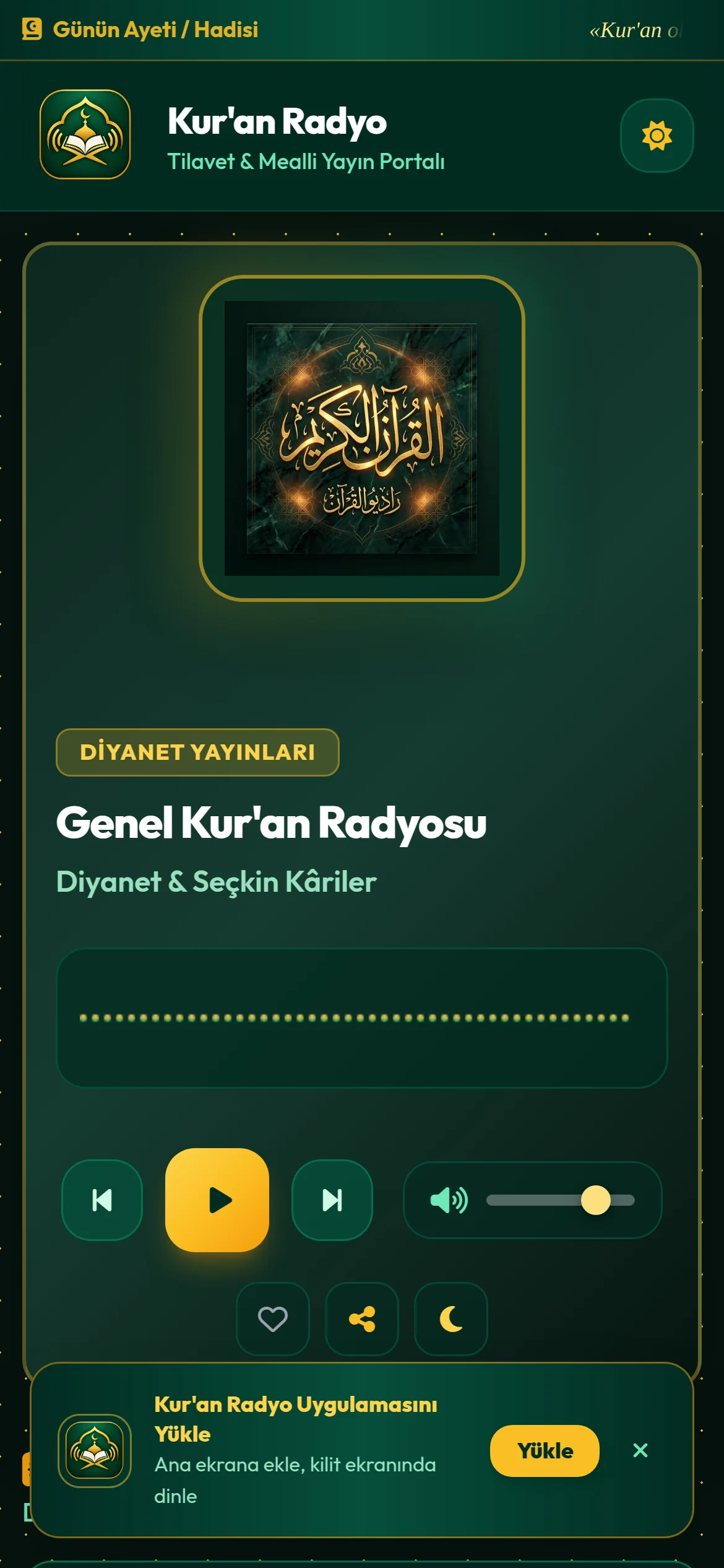 Mobil Uygulama Destekli Canlı Kur'an-ı Kerim Radyosu & Tilavet Portalı PHP Scripti